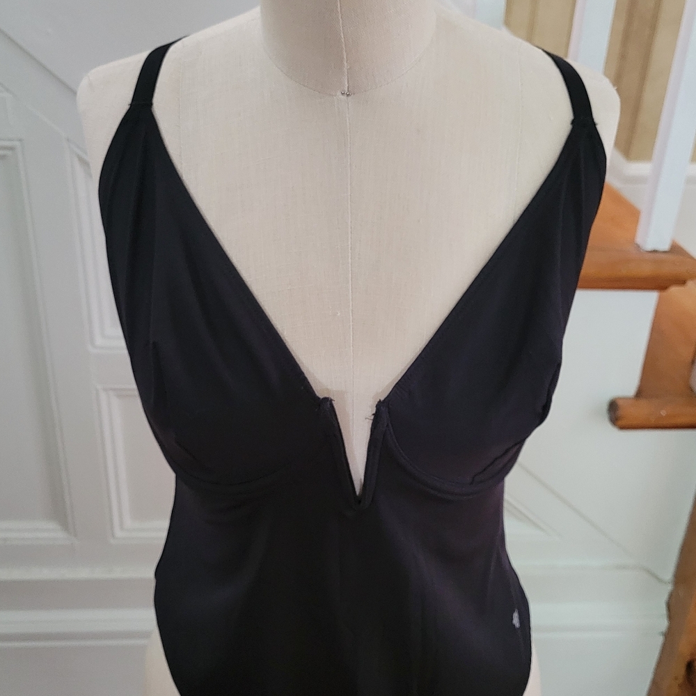 POPILUSH One Piece Black Shapewear Body Sculpting Thong Bodysuit Size Large - Picture 5 of 14